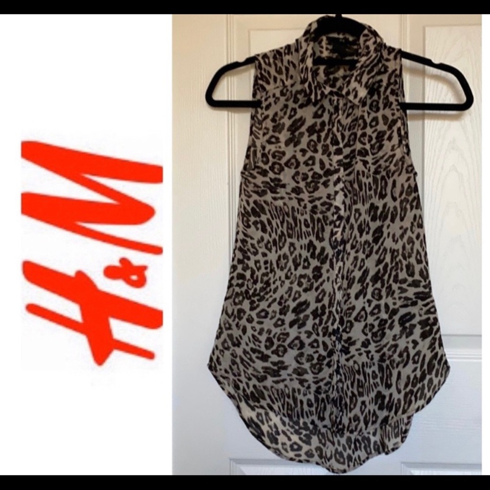 H&M Leopard Print sleeveless top size 4!